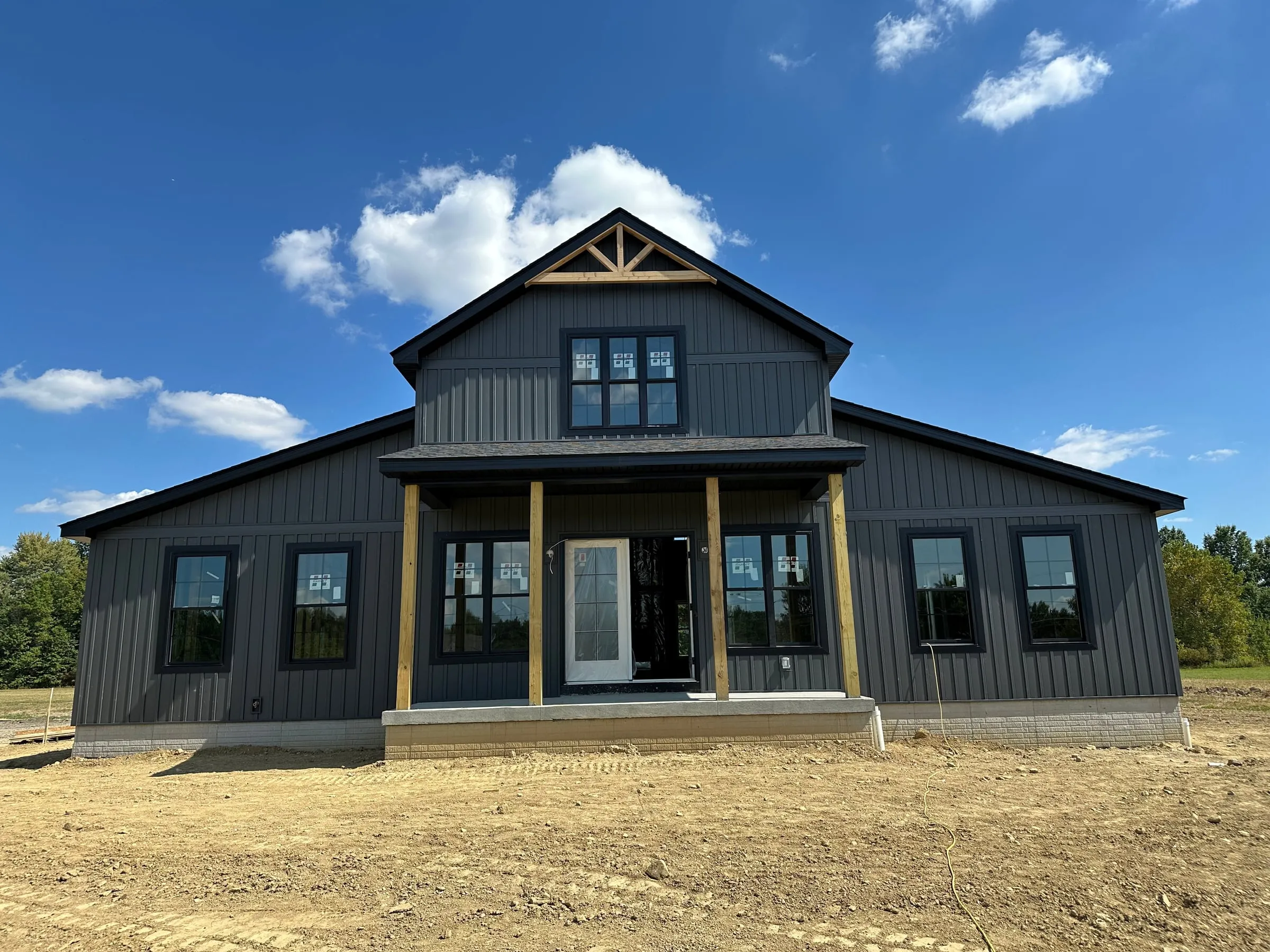 A finished custom Hahn home built on the owner's land