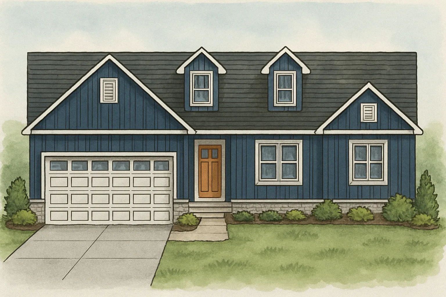 Cypress ranch front elevation rendering