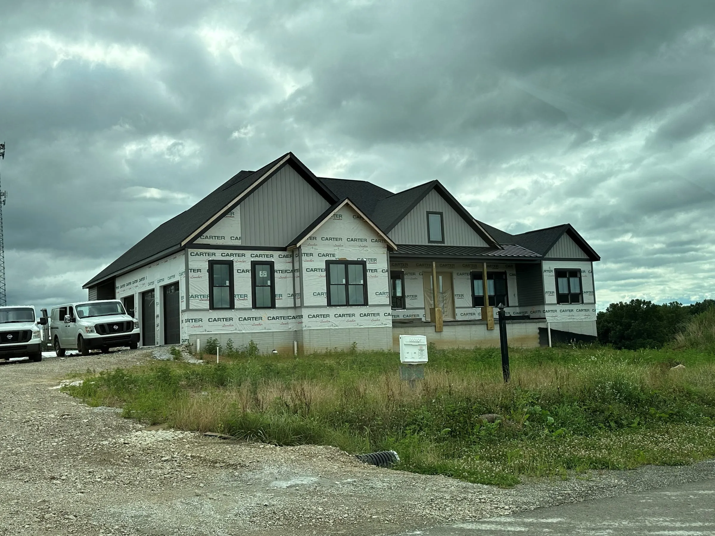 A new home wrapped and dried in, ready for siding
