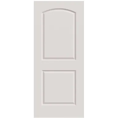 Two-panel round-top molded interior door