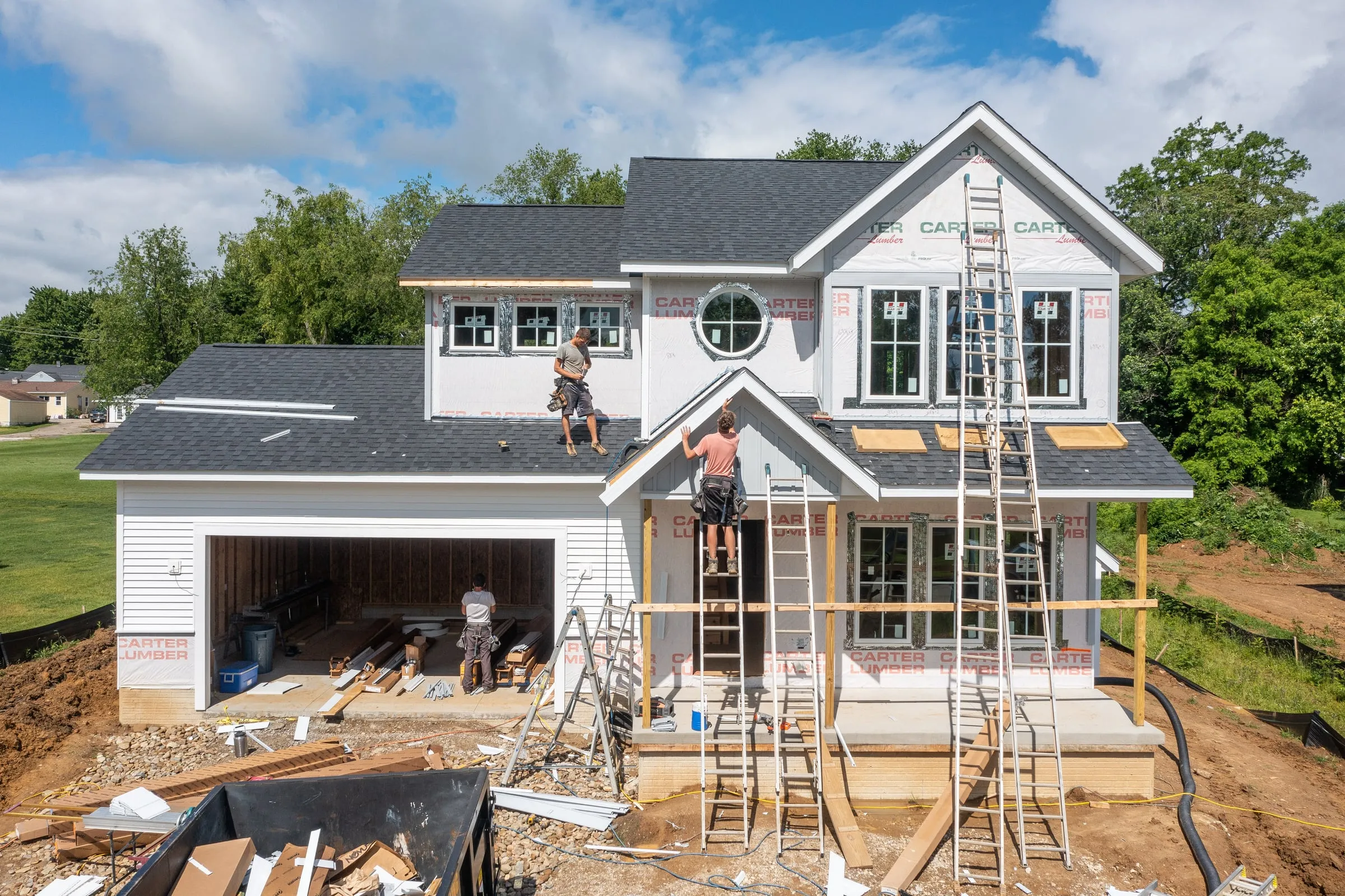 Hahn Homes crew at work on a home under construction